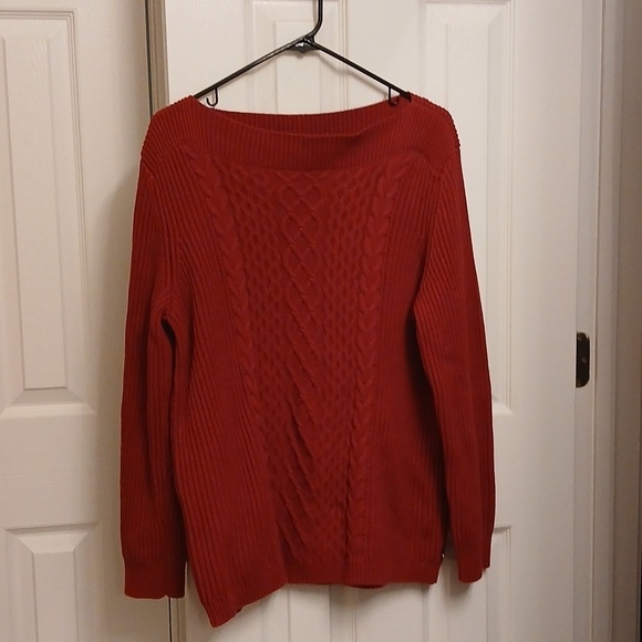 Tommy Hilfiger Sweaters - Tommy Hilfiger Scoop Neck Fisherman Sweater Womens Large Oversized Cableknit